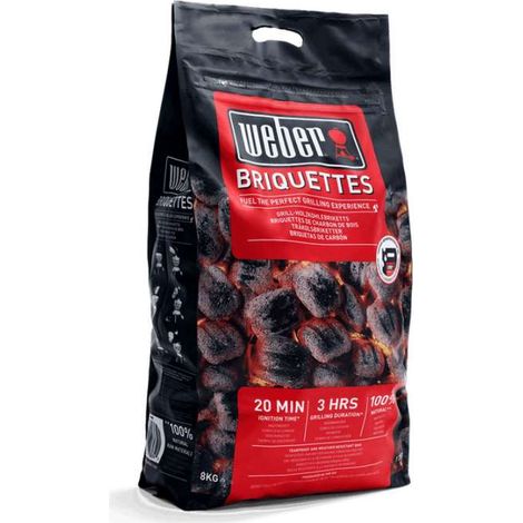 Bricchetti di Carbone Weber da 8Kg Accessori Barbecue Carbonella
