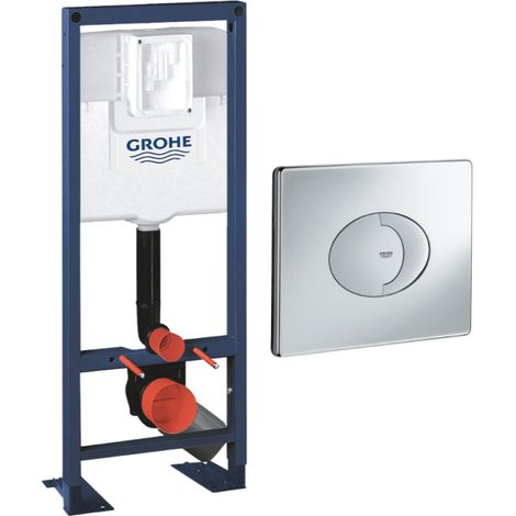 Bâti-support WC autoportant GROHE Rapid SL largeur réduite avec plaque de commande Skate Air horizontale chromée (1/4)