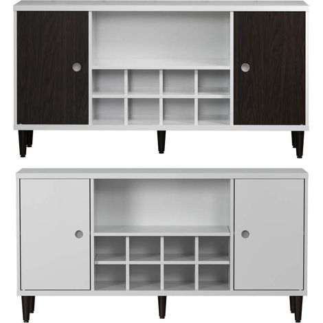 Evolution Sideboard 2 Türen, 1 Raum, 8 Flaschen Wein weiß, schwarz.
