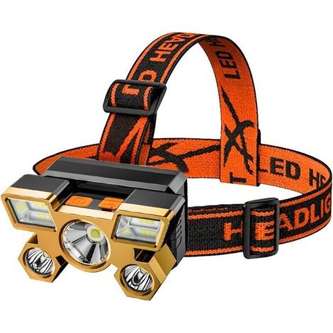 Lamp Headlamp Rechargeable LED,5 Modes Super Shiny Bright Lamp Headlamp Hands Freely Lamp of Pocket for Camping Fishing Cycling Hiking Waterproof-Color of the image main (1/5)