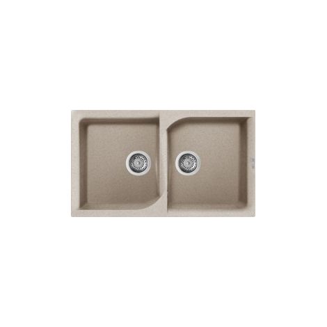 Lavello Elleci Incasso 2 vasche 86x50 Ego 450 Granitek Avena LGE45051