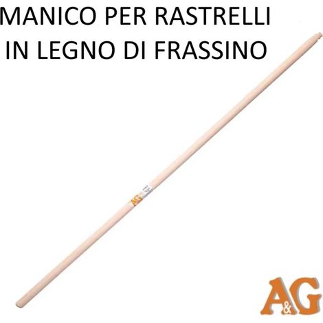 MANICO PER RASTRELLI IN LEGNO DI FRASSINO MT 1.80 (1/2)