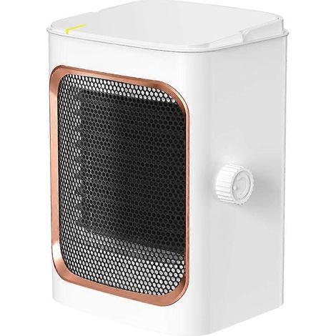 Chauffage électrique portable de bureau 1000 W avec ventilateur, chauffe-eau et thermostat réglable, idéal pour l'hiver (prise UE). (1/5)