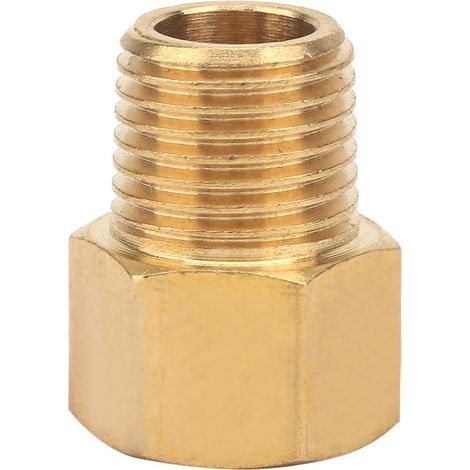Adattatore per tubo flessibile in ottone Jeffergarden per manometro, da 1/4" BSPT maschio a 1/4" NPT femmina (1/5)