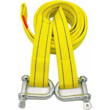 Sangle de remorquage haute résistance avec deux crochets de sécurité en D pour treuil, capacité de 5 tonnes et longueur de 5 m (1/5)