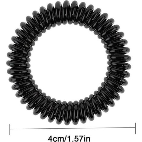 16 PCS Elastique à cheveux Elastique cheveux spirale Bandeaux de queue de cheval Accessoire, Noir 8 pièces/Transparent 8 pièces16 PC (1/4)