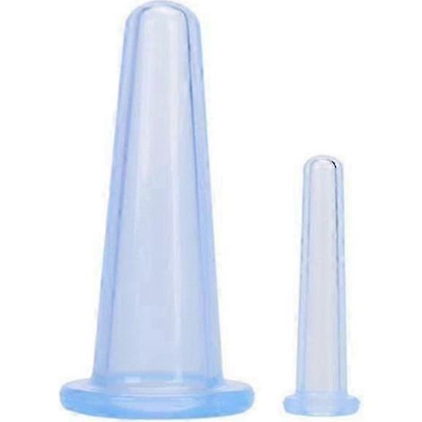 Silikon-Saugnapf-Set für Massage, Anti-Cellulite, Gesicht und Körper, Durchblutungsförderung, 2 Größen (blau) (1/5)