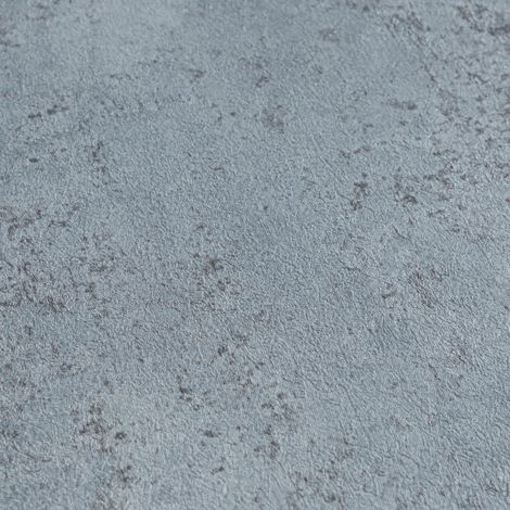 Spachtel Putz Tapete Profhome 786294 heißgeprägte Vliestapete strukturiert mit metallischen Akzenten schimmernd blau silber-grau platin tauben-blau 5,33 m2