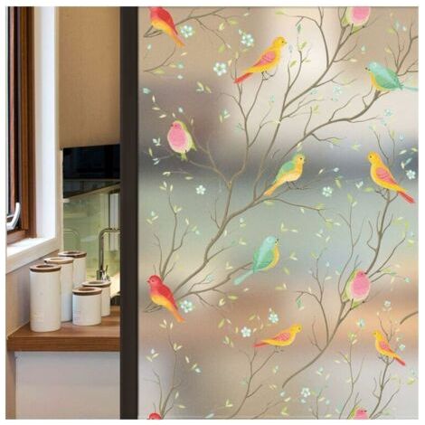 Autocollant en verre dépoli électrostatique sans colle 45cm x 200cm – Film anti-regard – Protection 95% UV – Application facile avec eau (1/5)