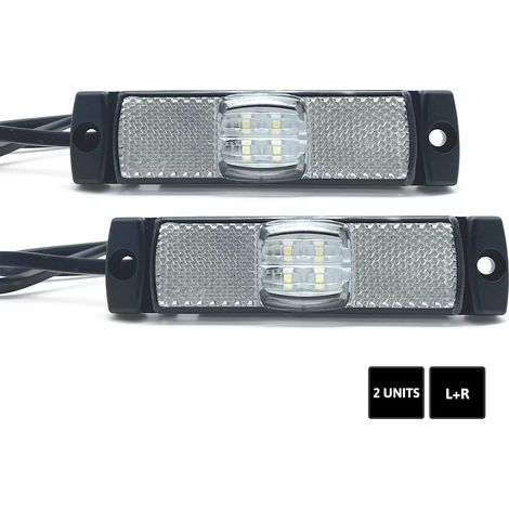 LED-Umrissleuchten 2 Stück weiße Umrissleuchte 12V/24V = 0,04A/0,04A Feuerfest Außen-Auto-LED-Leuchten für LED-Anhängerleuchten, Wohnmobil-Autozubehör, LKW
