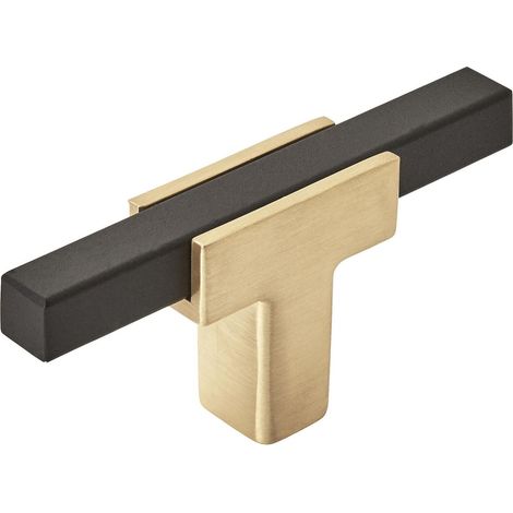 Bouton de porte ou de tiroir de placard de cuisine Or brossé noir mat Longueur 70 mm 1 paquet Quincaillerie pour meubles Quincaillerie d'armoire de salle de (1/4)