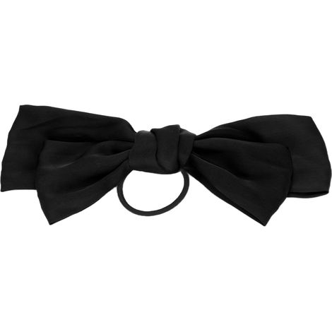 Ruban satin nœud chignon, serre-tête élégant grand nœud, corde à cheveux pour soirée anniversaire, noir (1/5)