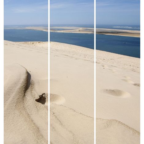 Triptyque sur toile dune Pilat mer 90x97 cm (1/4)