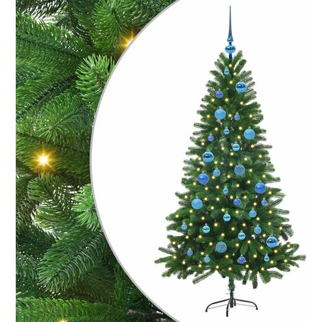 Albero di Natale Albero natalizio Albero festivo con 150 LED con supporto Verde 150 cm PE (1/5)