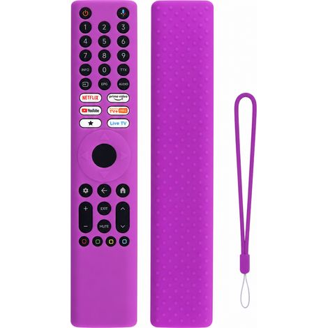Housse en Silicone Phosphorescente pour Télécommande TV Compatible avec Xiaomi XMRM-P3, Violette, Antipoussière et Antichoc (1/5)