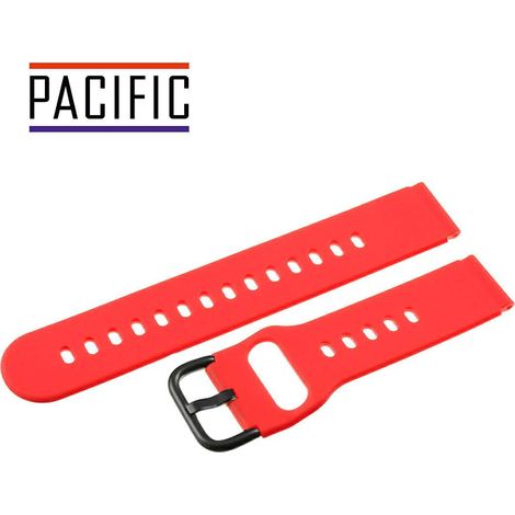 PACIFIC Silikonarmband 18 mm U01 rot schwarze Schnalle