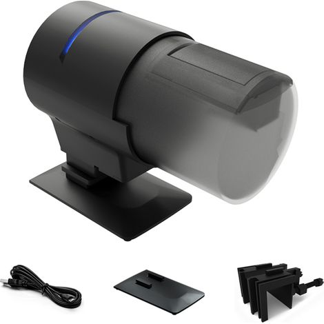 Alimentador automático con conexión WiFi para peces de colores en acuarios, de gran capacidad (210 ml), controlable mediante una aplicación móvil. (1/5)