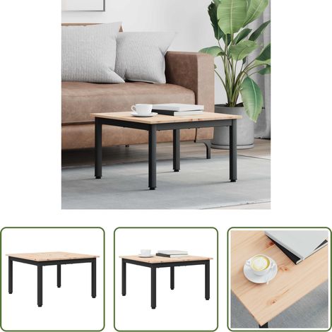 Table basse bois pin - Table basse Naturel 60 x 60 x 36 cm Bois de pin massif (1/5)