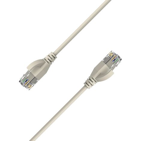Elfcam - Câble Ethernet RJ45 Cat 6A Ultra Slim 5m Blanc 10Gbps 500MHz 32AWG OD 2,8mm Haut Débit pour PC Console Routeur Modem Serveur