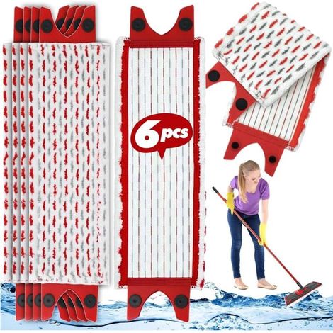 6 Pièces Serpillere Recharge pour Balai Microfibre Kit Compatible avec Vileda Ultramax/UltraMax Plus/Easy Wring UltraMax, Balai Serpillère Vileda Recharge (1/5)