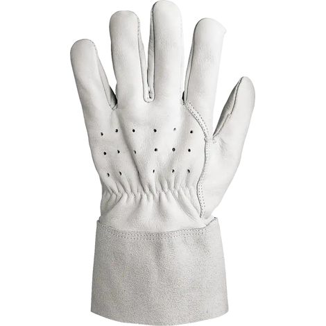 SIR SAFETY SYSTEM FLORES Gants de protection en cuir pleine fleur blanc Taille 9 Lot de 12 paires