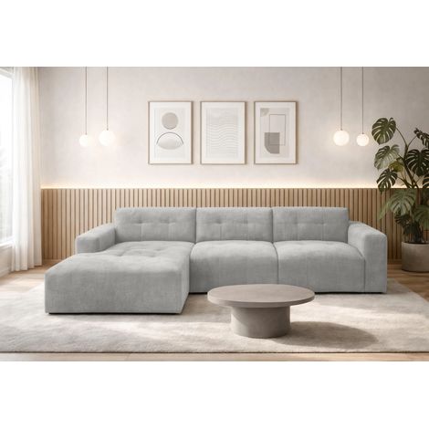 AX LIVING Couch in L Form Corlu Sofa Grau für Wohnzimmer 310 cm L