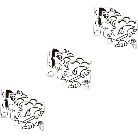 Lot De 3 Autocollants Amusants Pour Réfrigérateur Décorations Murales De Cuisine 4 Feuilles X 3 (1/5)