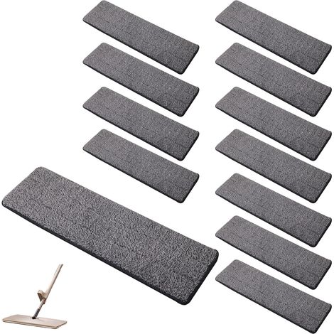 [NIE BENUTZT]Wischpads, 12 Wischpads zum Ersetzen, rostbeständiger Mikrofaser-Wischmopp-Ersatz-Reinigungsbezug, geeignet für Flachwischer und Hartholzfliesen usw. (1/5)