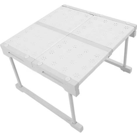 Étagère armoire télescopique en acier carbone ABS PP, rayon rangement penderie empilable pour cuisine salle de bain placard, 48 cm (37-48 cm), lot de 18 pièces, 20 kg (1/5)
