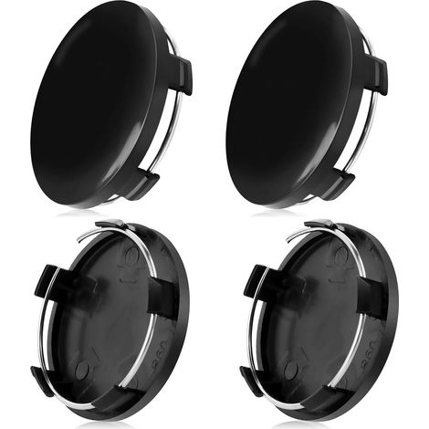 Cache Moyeu Capuchons De Centre Enjoliveurs Diamètre Extérieur 60 mm Cache Moyeux ABS Cache Moyeu Centre De Roue Universel pour Jantes Enjoliveurs Accessoires pour Voitures 4 Pièces (Noir)
