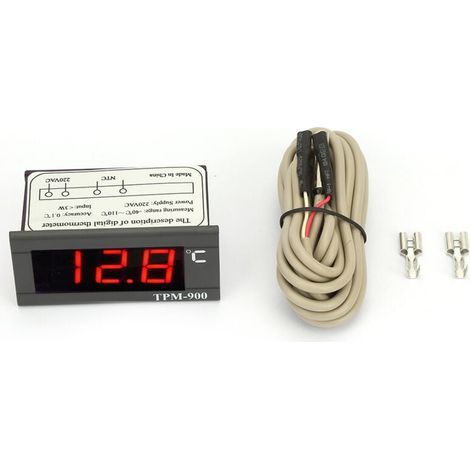 TPM-900 220V Contrleur de température numérique Panneau LED avec contrleur de thermostat à capteur (1/4)