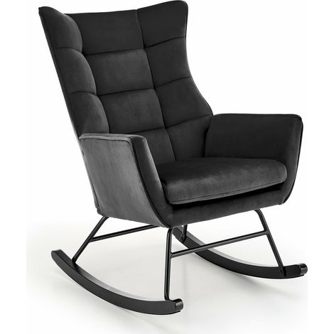 Mecedora Houston 1863, Negro, 92x70x90cm, Tapiz, De madera, Metálico, Metal (1/2)