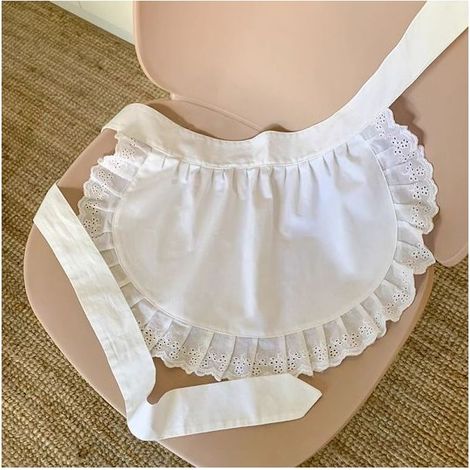 Tablier en dentelle, demi-tablier, tablier de serveur, tablier de taille, tabliers de cuisine blancs (1/3)