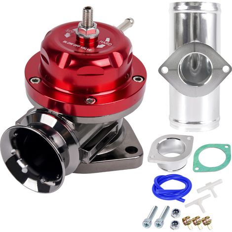Kfz-Ersatzteile BOV Turbolader Wastegate-Kit RS Typ Aluminiumlegierung Booster Abgasventil Wastegate - universelles Aluminiumlegierungs-Wastegate-Kit (rot) (1/4)