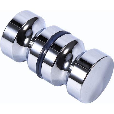poignée-Poignée de porte pour verrière de salle de bain en aluminium, diamètre 1.1", avec vis pour porte vitrée de 6 à 16mm. (1/5)