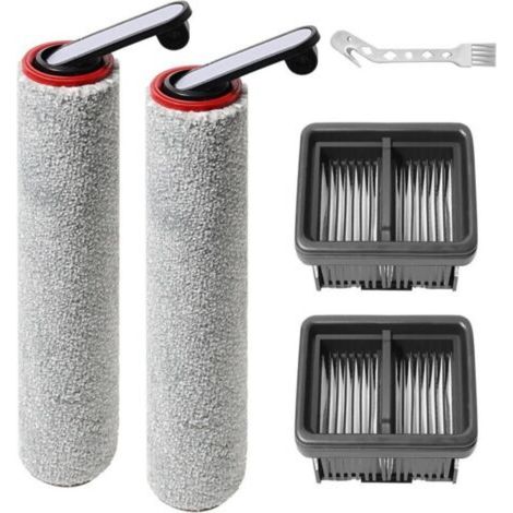Compatible con los accesorios de limpieza Dreame Mova, que incluyen 2 cepillos giratorios, 2 filtros y 1 cepillo de limpieza. (1/5)