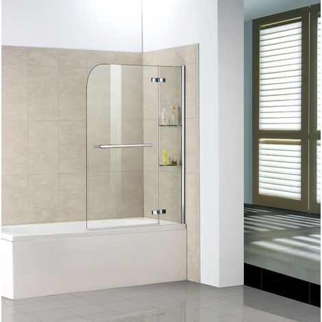 Badewannenaufsätze 2 tlg 90x140cm Faltwand Duschabtrennung (1/5)