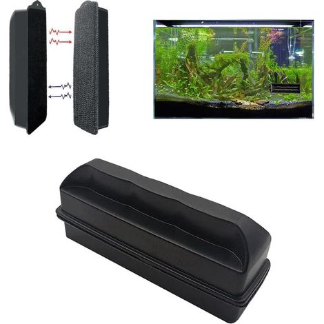 Brosse magnétique pour vitre d'aquarium, nettoyant magnétique puissant pour vitres d'aquarium, idéal pour les algues et les aquariums. Convient pour le nettoyage des vitres d'une épaisseur ≤ 6 mm. (1/5)