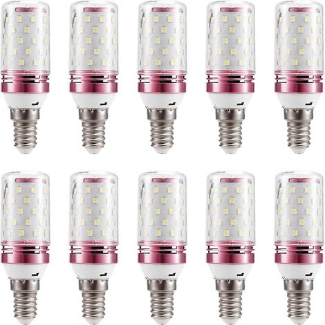 Packung mit 10 E14 12W LED-Lampen, kompatibel mit Halogenlampen, Schraubfassung, intelligent und energiesparend, weißes Licht. (1/5)