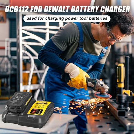 Chargeur de batterie DCB112 Slim, pour chargeur Dewalt 12V / 20V DCB203 DCB101 DCB105 DCB115 DCB107, compatible avec les batteries lithium-ion Dewalt 12V / 20V MAX