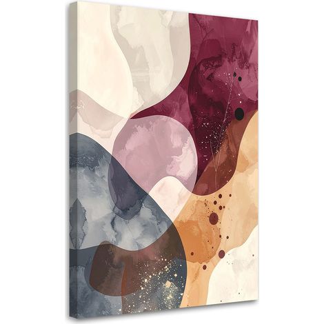 Leinwandbild Boho-Stil Abstrakt in Burgunderrot- und Beigetönen 30x45 (1/5)