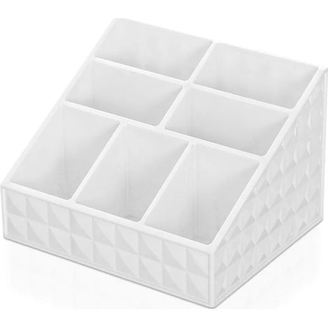 Porta trucchi organizer in plastica bianca con 7 scomparti