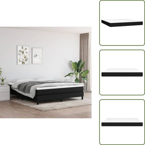 Matelas de lit à ressorts ensachés Noir 180x200x20 cm Tissu - Matelas À Ressorts Ensachés - Matelas Noir - Matelas Double - Matelas Confortable - Matelas Support Moyen