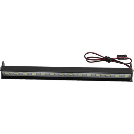 Barre lumineuse LED de toit 7,1 pouces pour voiture RC, 14 LED blanches brillantes, avec câble de contrôle pour voitures RC 1/8 (1/5)