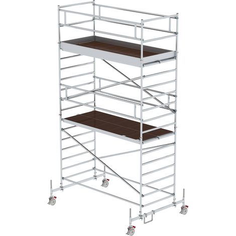 Günzburger Steigtechnik Rollgerüst 1,35 x 3,0 m mit Fahrbalken und Doppel-Plattform Plattformhöhe 4,45 m (1/2)