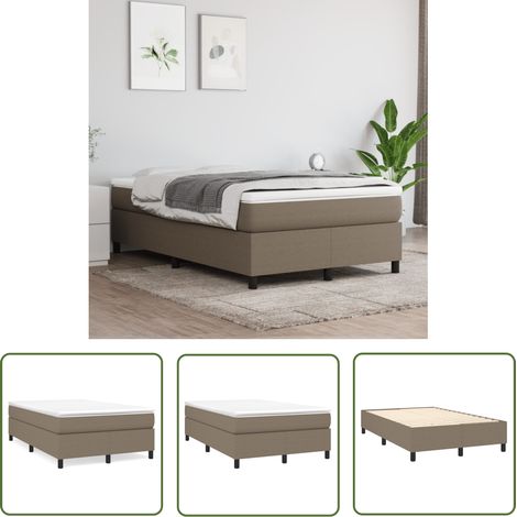 The Living Store Boxspringbett mit Matratze Taupe 120x200 cm Stoff - Boxspringbett - Doppelbett - Bettenrahmen - Matratze - Tapete (1/5)