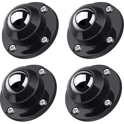 Lot de 4 roulettes auto-adhésives de 2.5 cm pour meubles. roulettes pivotantes à profil bas pour petits appareils électroménagers (1/5)