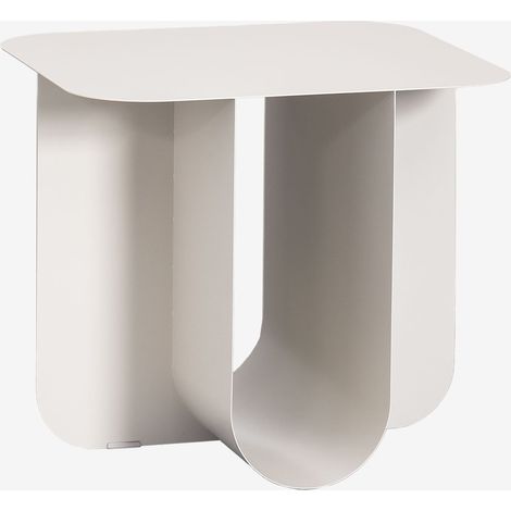 Table d'appoint rectangulaire pour jardin 45x40 cm en acier Norman SKLUM Blanc Gardenia