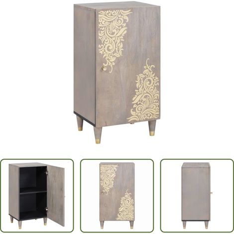Buffet en bois de mangue - Buffet Gris et or 40 x 33 x 75 cm Bois de mangue massif (1/5)