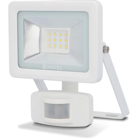 Faretto LED con sensore di movimento, 10 Watt, 800 Lumen, IP44, bianco (1/4)